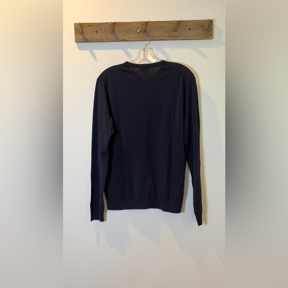 COS men’s size S cotton silk v neck sweater navy blue - Picture 4 of 5